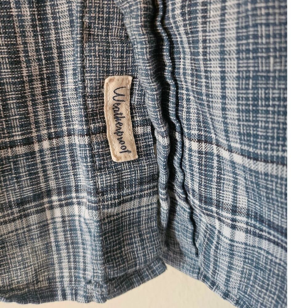 Weatherproof Vintage Linen Cotton‎ Shirt Men's Blue Plaid XL Coastal Grandpa - Picture 8 of 11